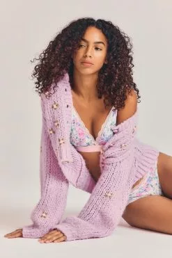 LoveShackFancy LSF X Stripe & Stare Lace Bralet And Knicker Sleepwear