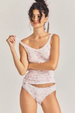 LoveShackFancy LSF X Stripe & Stare Lace Cami And Knicker Sleepwear