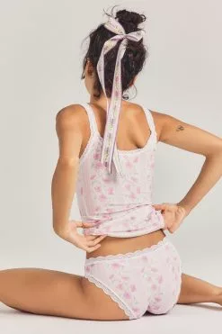 LoveShackFancy LSF X Stripe & Stare Lace Cami And Knicker Sleepwear