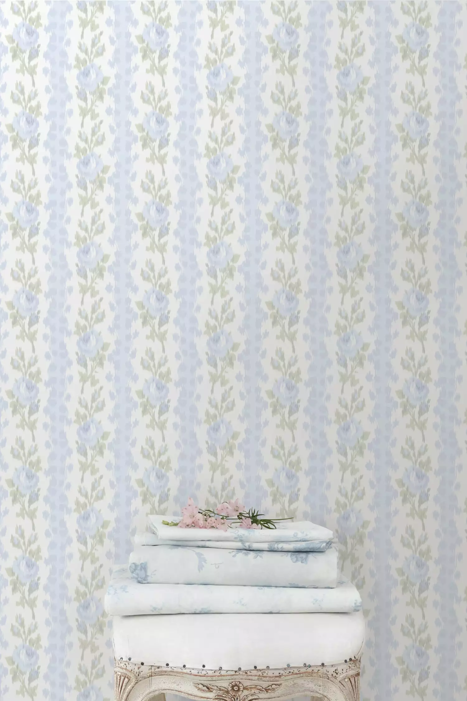 LoveShackFancy Blooming Heirloom Wallpaper - BLUE ROMANCE View All 1 LoveShackFancy Blooming Heirloom Wallpaper - BLUE ROMANCE View All