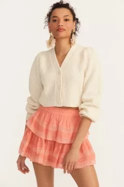 LoveShackFancy New Arrivals Avignon Cropped Cardigan Sweater