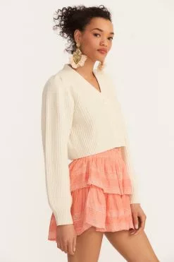 LoveShackFancy New Arrivals Avignon Cropped Cardigan Sweater