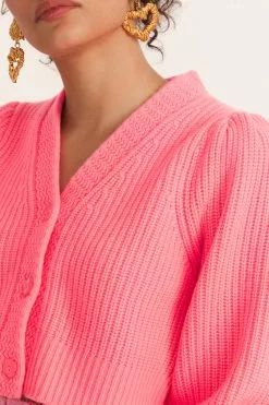 LoveShackFancy New Arrivals Avignon Cropped Cardigan Sweater