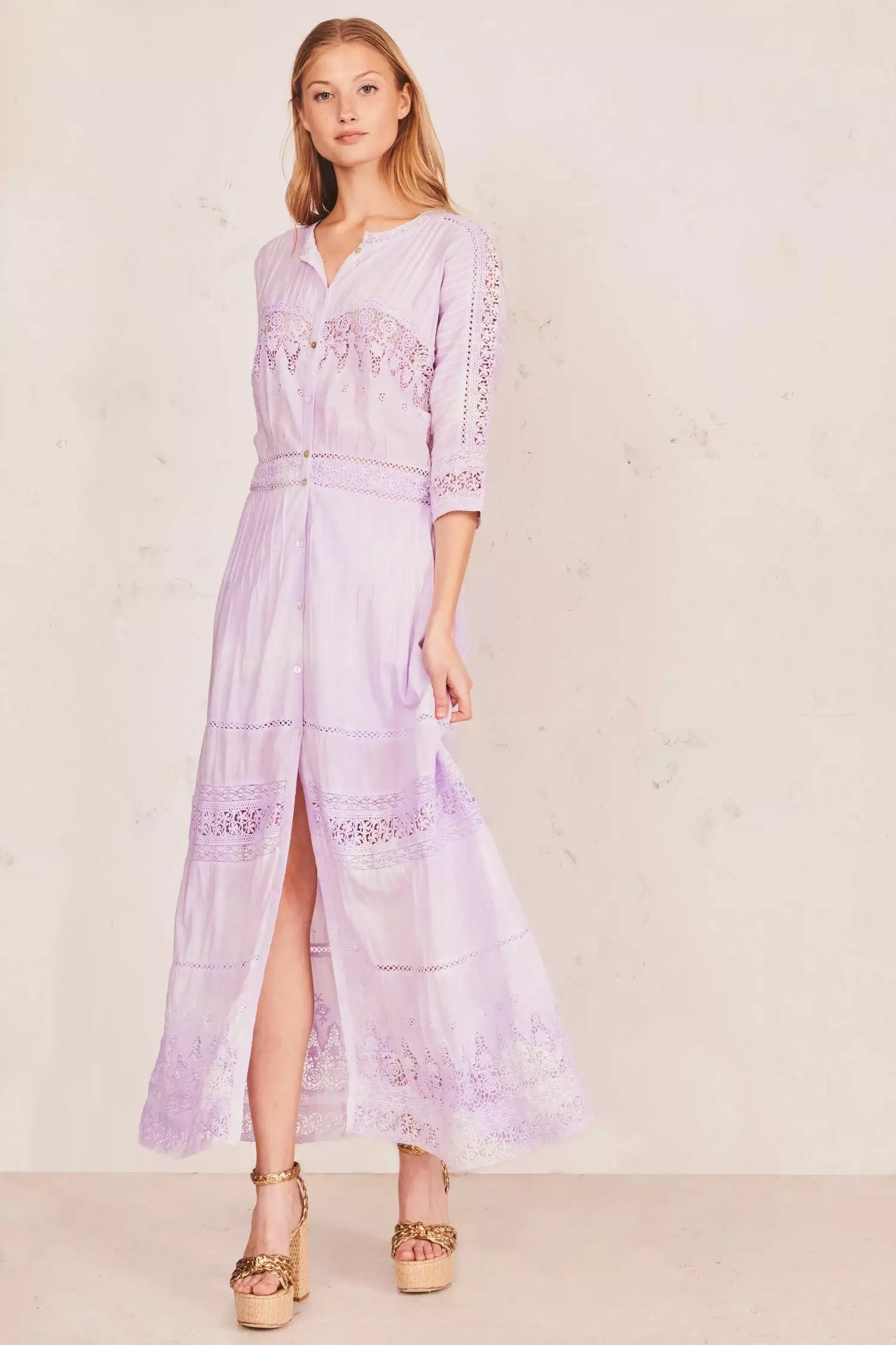 LoveShackFancy Dresses Beth Dress - VIOLET SPLASH HAND DYE 1 LoveShackFancy Dresses Beth Dress - VIOLET SPLASH HAND DYE