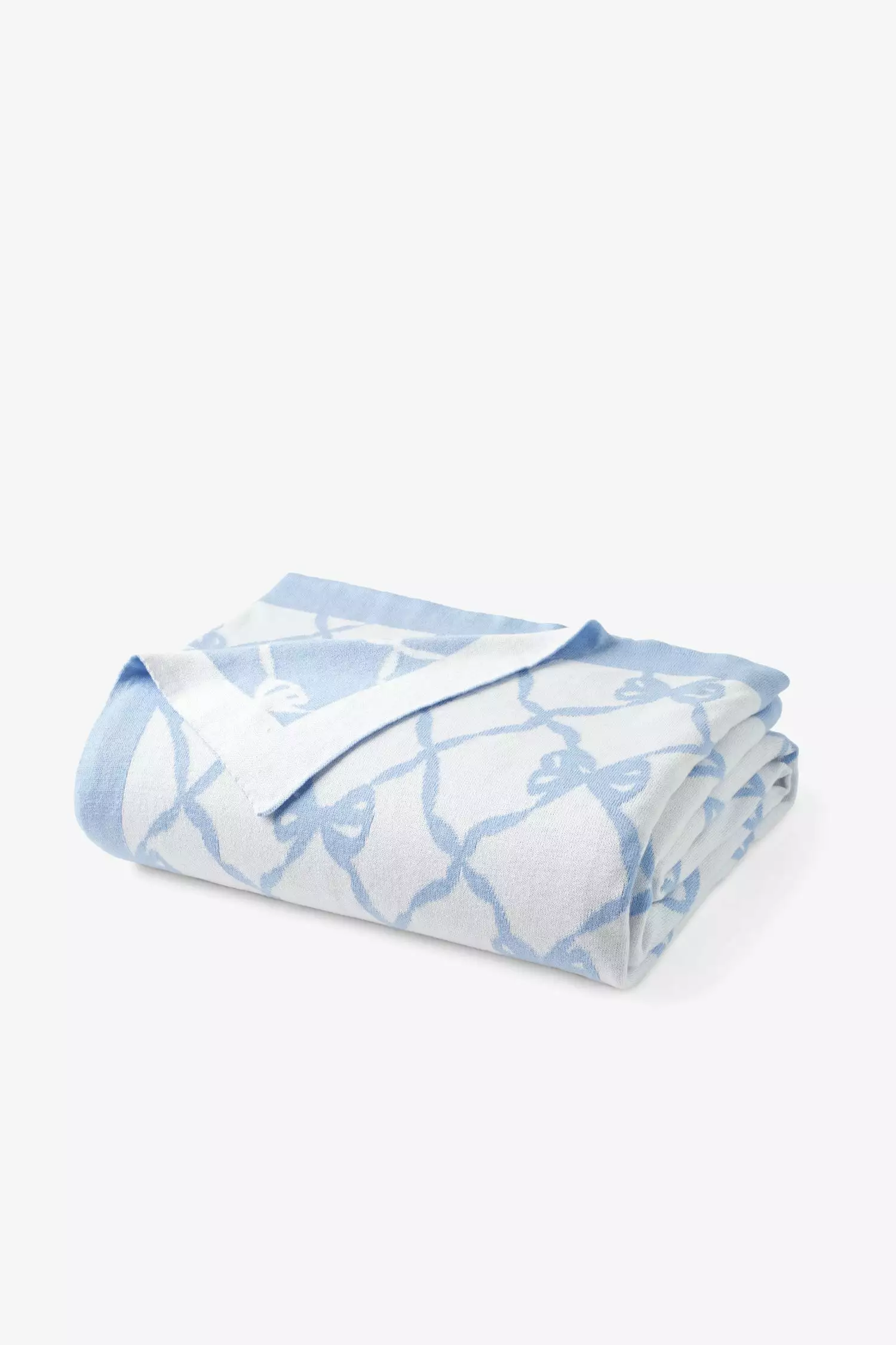 LoveShackFancy Bow Throw Blanket - SOFT BLUE View All 1 LoveShackFancy Bow Throw Blanket - SOFT BLUE View All