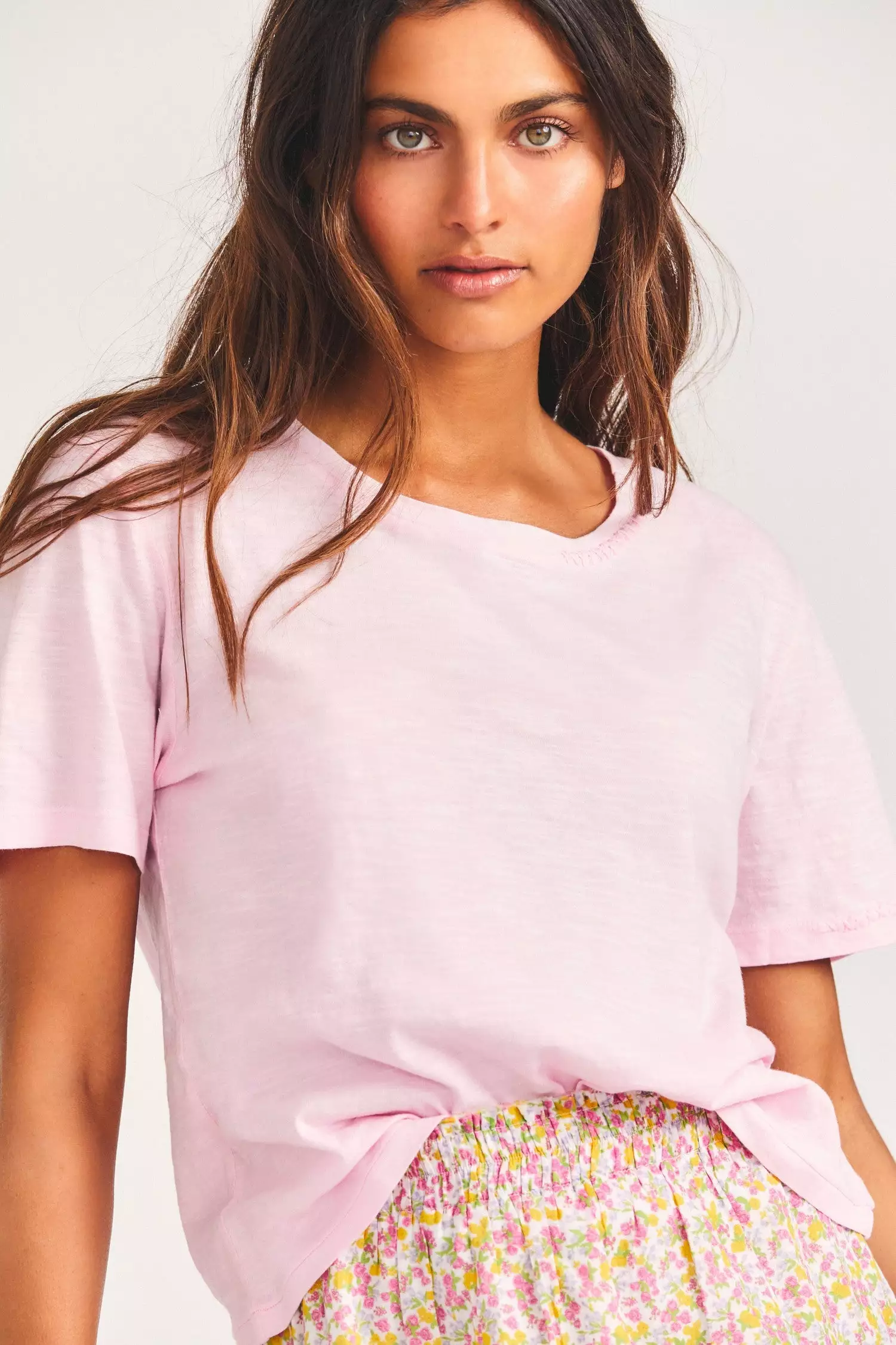 LoveShackFancy Calix Tee - PINK New Arrivals 1 LoveShackFancy Calix Tee - PINK New Arrivals