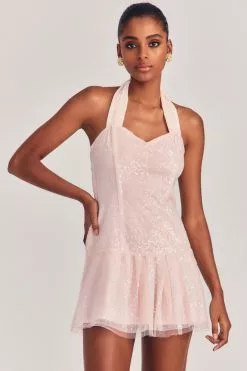 LoveShackFancy Sale Peterson Mini Sequin Halter Dress 9 LoveShackFancy Sale Peterson Mini Sequin Halter Dress