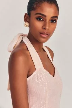 LoveShackFancy Sale Peterson Mini Sequin Halter Dress 11 LoveShackFancy Sale Peterson Mini Sequin Halter Dress