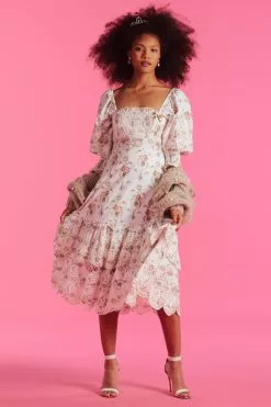 LoveShackFancy Toulon Midi Dress Sale