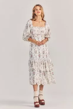 LoveShackFancy Toulon Midi Dress Sale