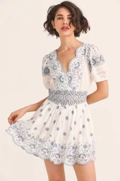 LoveShackFancy Valente Mini Dress