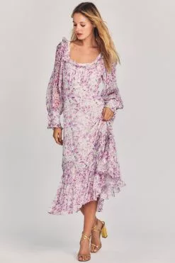LoveShackFancy Sale Julio Silk Midi Dress