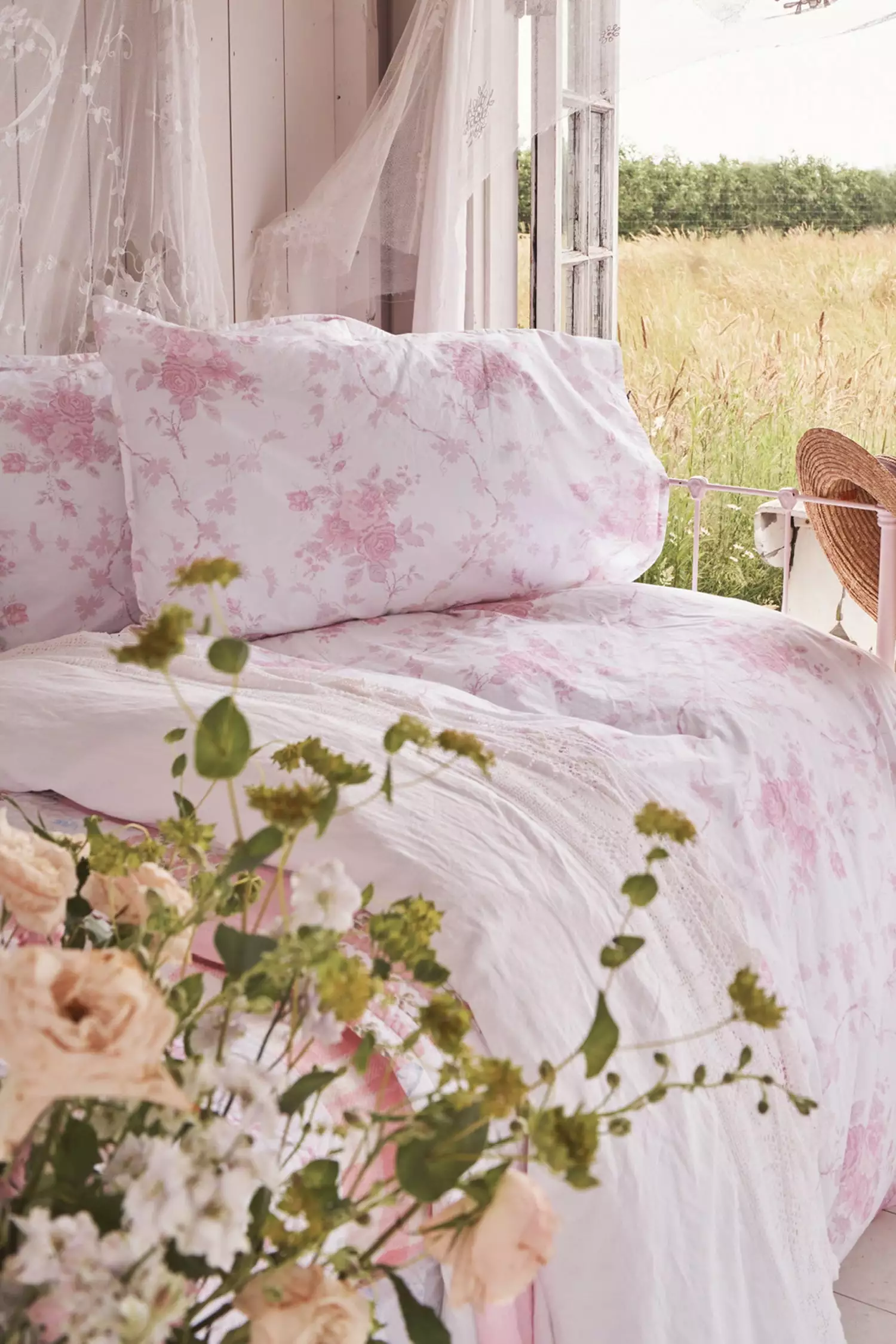 LoveShackFancy La Vie En Rose Duvet Cover & Sham Set View All 2 LoveShackFancy La Vie En Rose Duvet Cover & Sham Set View All