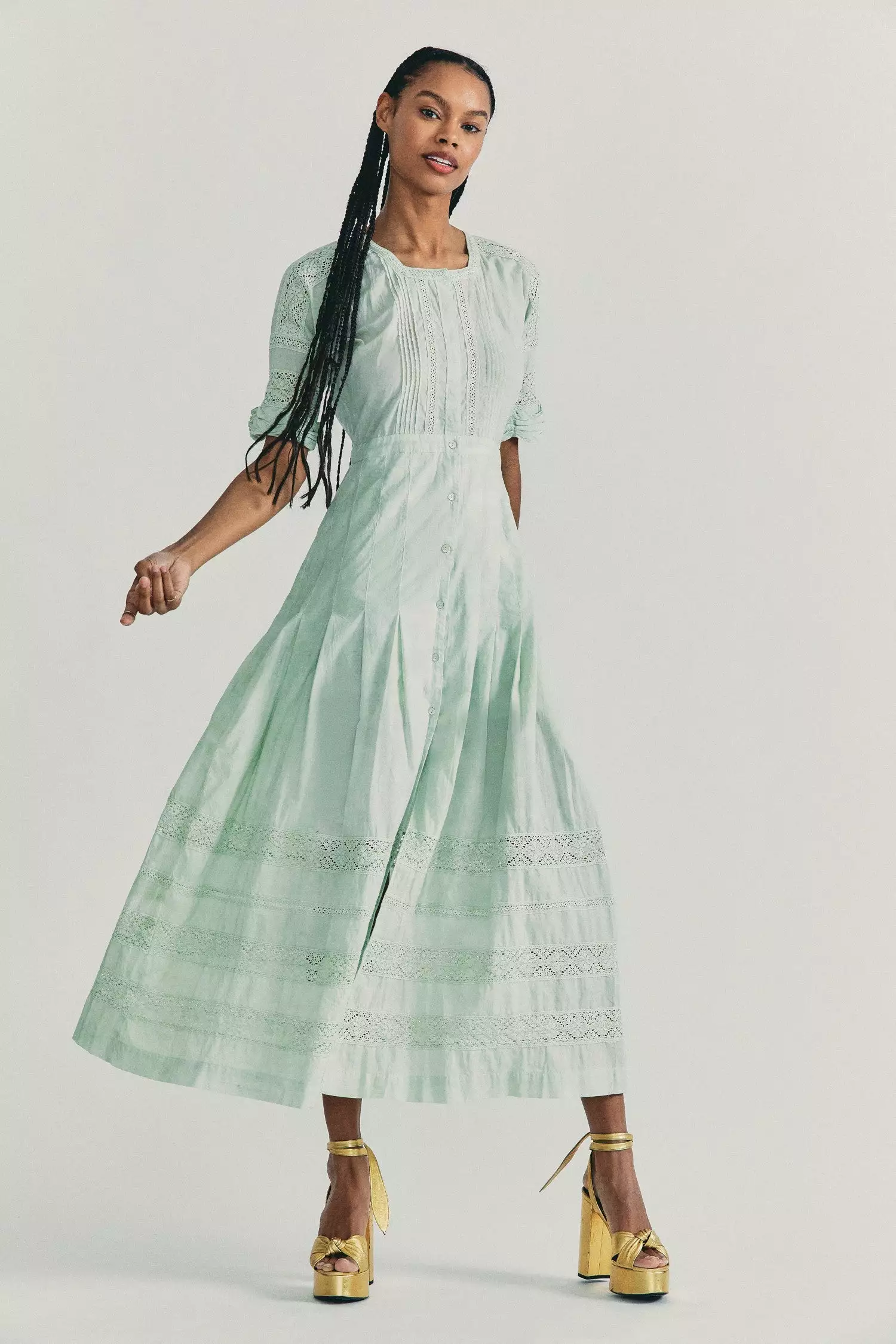 LoveShackFancy Dresses Edie Maxi Dress - MOSS GREEN HAND DYE 1 LoveShackFancy Dresses Edie Maxi Dress - MOSS GREEN HAND DYE