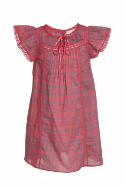 LoveShackFancy Girls Flutter Sleeve Mini Gown