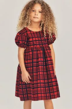 LoveShackFancy Girls Plaid Holly Dress