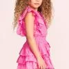 LoveShackFancy Girls Decker Dress - HOT PINK CHERRY