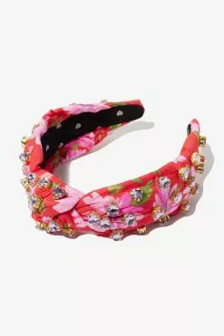 LoveShackFancy X Lele Sadoughi Heart Crystal Knotted Headband