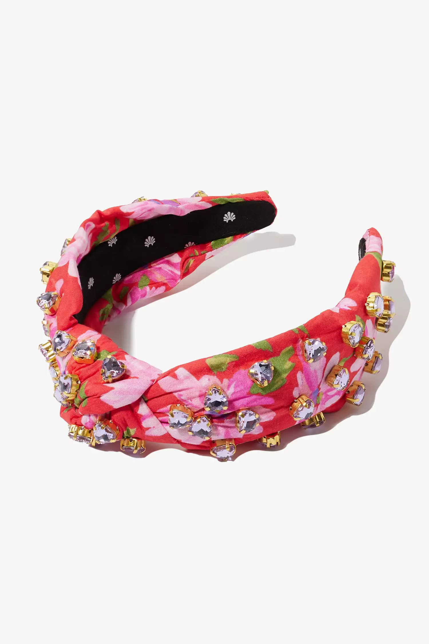 LoveShackFancy X Lele Sadoughi Heart Crystal Knotted Headband 2 LoveShackFancy X Lele Sadoughi Heart Crystal Knotted Headband