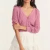 LoveShackFancy Janie Cropped Cardigan - WILD BERRY
