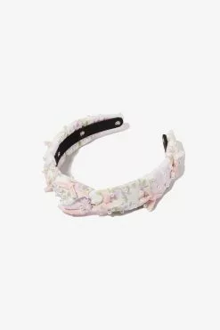 LoveShackFancy X Lele Sadoughi Girls Pearl And Bow Knotted Headband