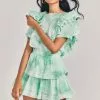 LoveShackFancy New Arrivals Natasha Mini Dress - JADE MIST HAND DYE