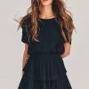 LoveShackFancy Natasha Mini Dress - BLACK