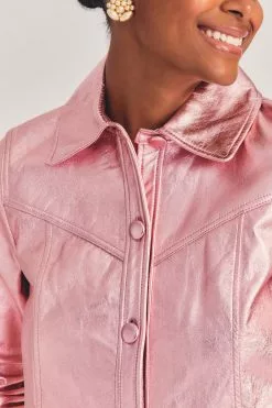 LoveShackFancy India Cropped Leather Jacket