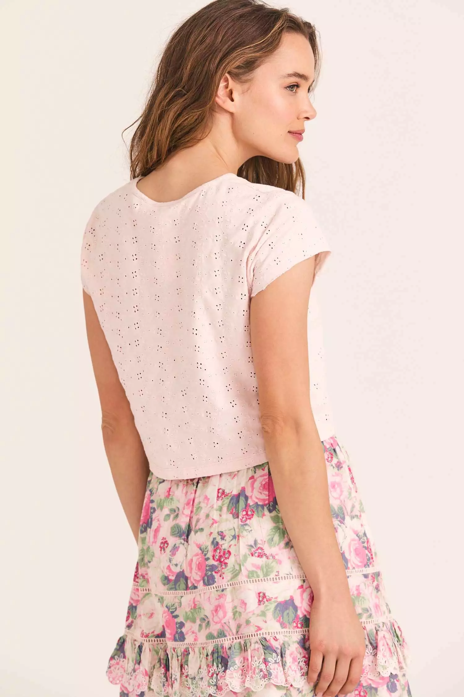 LoveShackFancy Rubin Cropped Tee Tops 4 LoveShackFancy Rubin Cropped Tee Tops