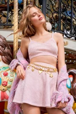 LoveShackFancy Lanchester Cashmere Mini Skirt