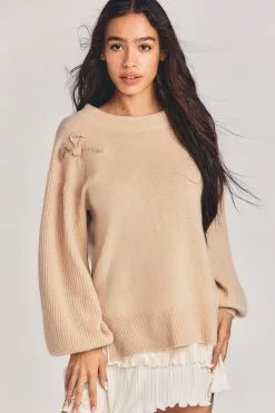 LoveShackFancy Shen Cashmere Pullover Sweater