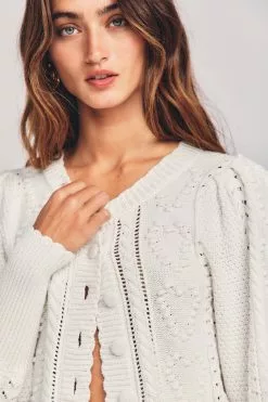 LoveShackFancy Romeo Cropped Cardigan Sweater