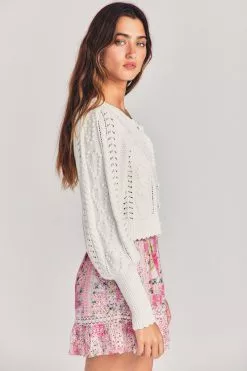 LoveShackFancy Romeo Cropped Cardigan Sweater