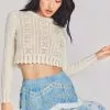 LoveShackFancy Tops Sinfonia Cropped Pullover Sweater