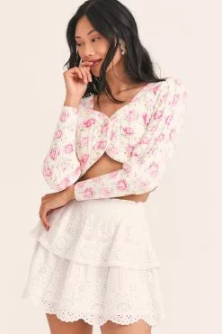 LoveShackFancy Tops Bishop Crop Cardigan