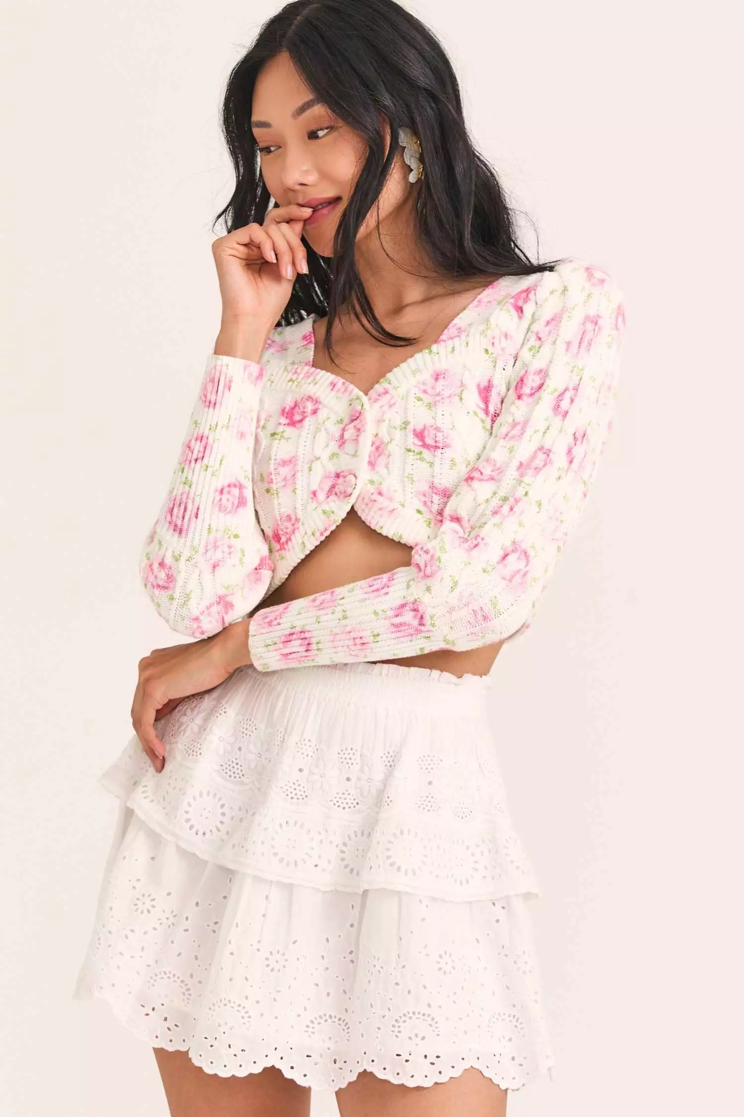 LoveShackFancy Tops Bishop Crop Cardigan 1 LoveShackFancy Tops Bishop Crop Cardigan