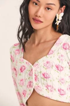 LoveShackFancy Tops Bishop Crop Cardigan