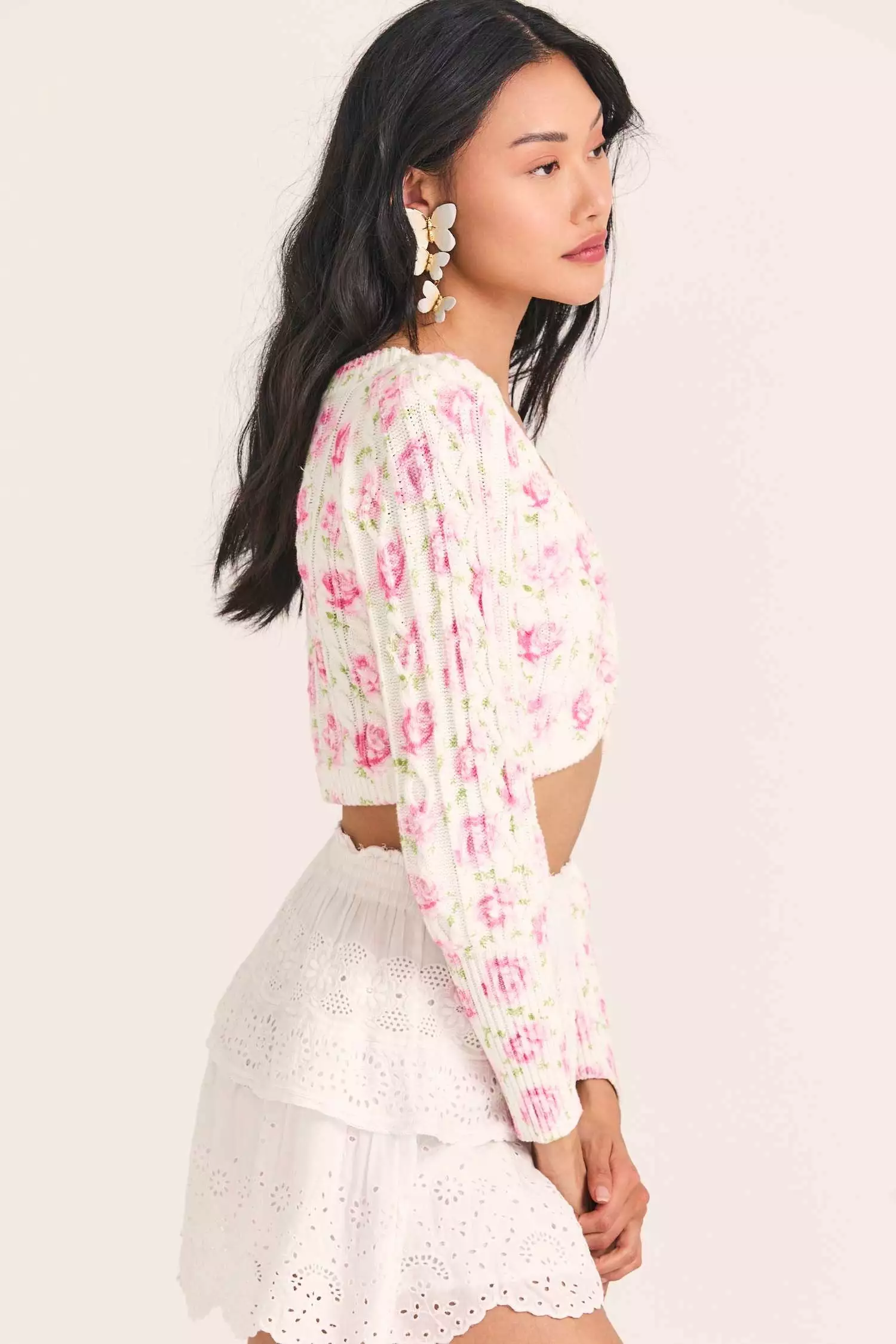 LoveShackFancy Tops Bishop Crop Cardigan 3 LoveShackFancy Tops Bishop Crop Cardigan