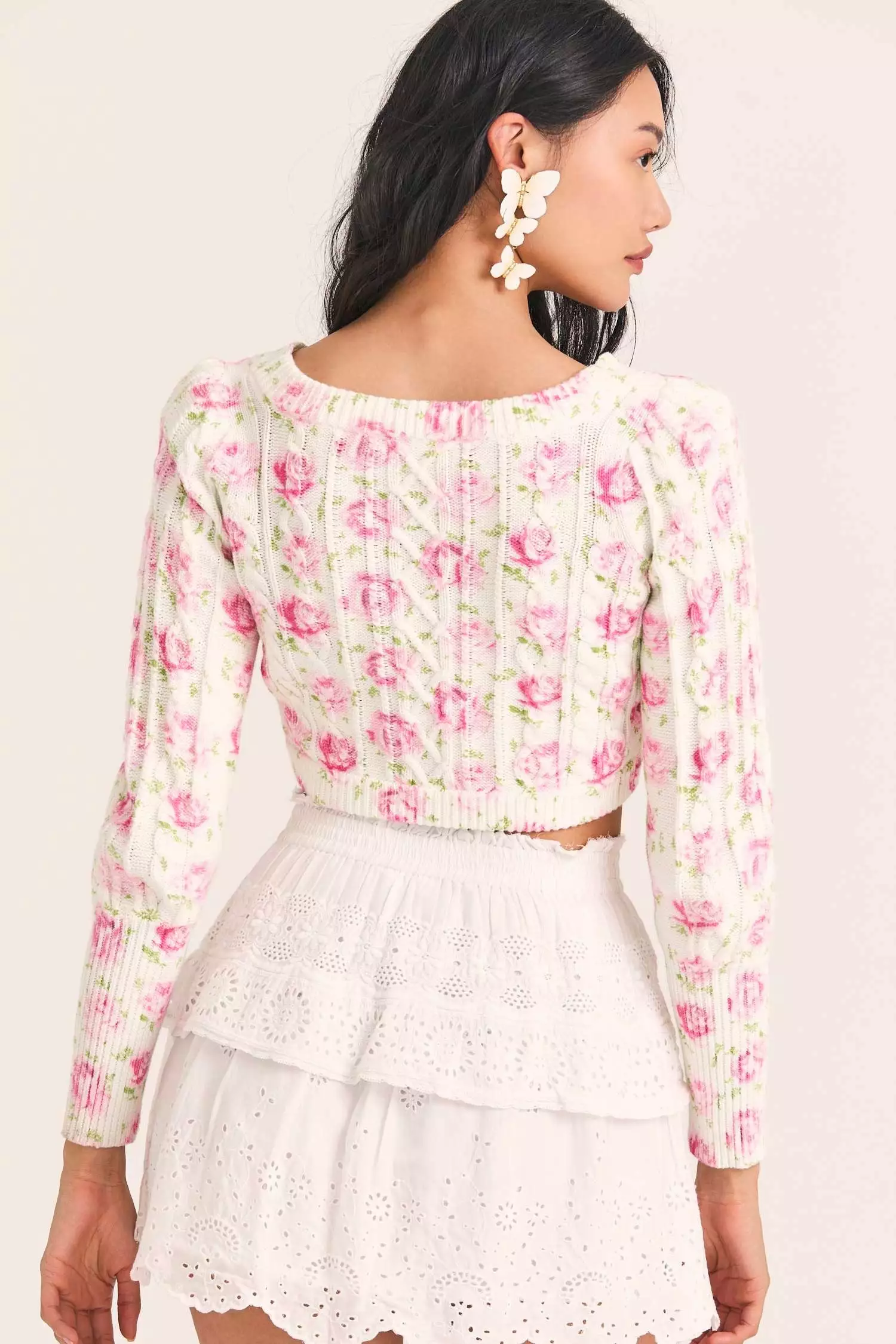 LoveShackFancy Tops Bishop Crop Cardigan 4 LoveShackFancy Tops Bishop Crop Cardigan