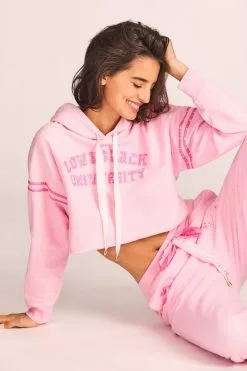 LoveShackFancy Mercury Crop Hoodie Tops