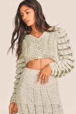 LoveShackFancy New Arrivals Junice Crop Cardigan