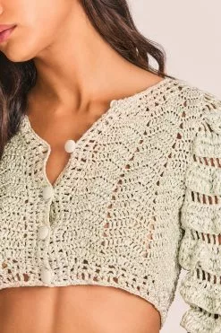 LoveShackFancy New Arrivals Junice Crop Cardigan