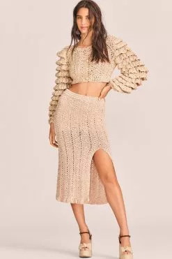 LoveShackFancy Arbor Midi Skirt - SAND Skirts