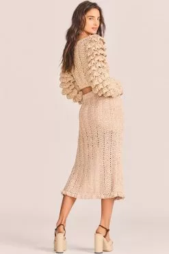 LoveShackFancy Arbor Midi Skirt - SAND Skirts