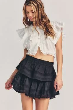 LoveShackFancy Skirts Ruffle Mini Skirt