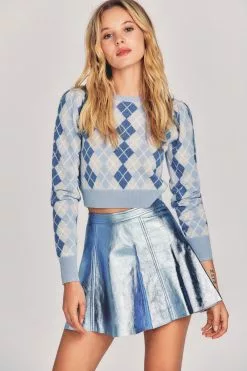 LoveShackFancy Sale Dornie Leather Mini Skirt