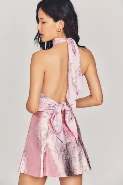 LoveShackFancy Sale Dornie Leather Mini Skirt