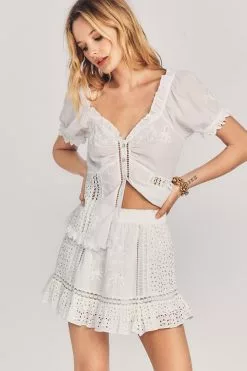 LoveShackFancy Baydar Mini Skirt Skirts