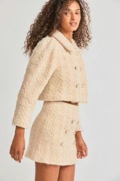 LoveShackFancy Sale Gibson Houndstooth Mini Skirt