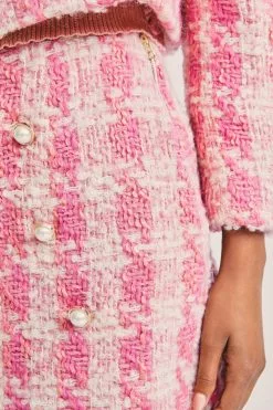 LoveShackFancy Sale Gibson Houndstooth Mini Skirt